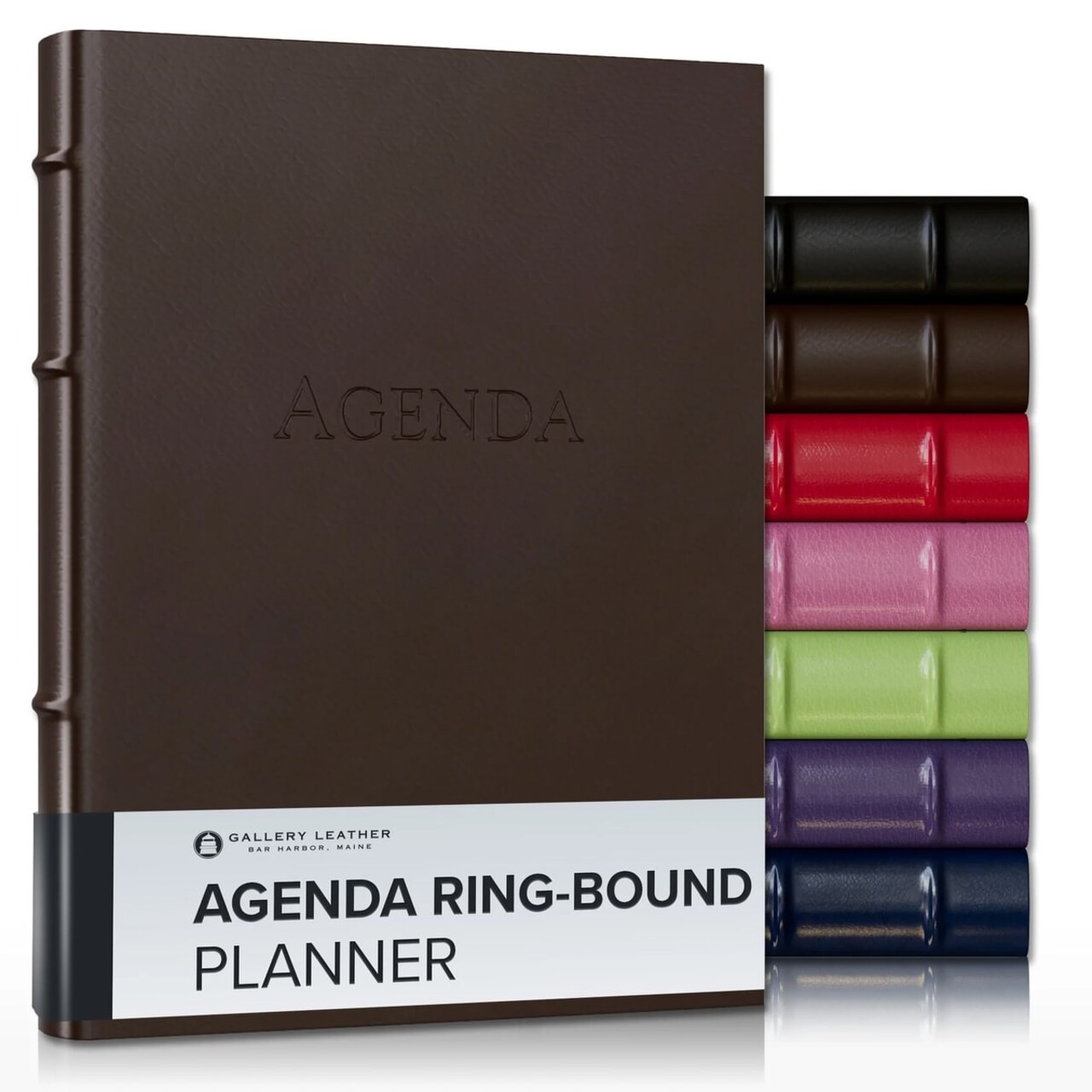 Gallery Leather 3-Ring Bound Weekly Monthly Planner 2026, Elegantly 3-Ring Bound Calendar Planner and Notebook with Gold-Gilded Page Edges, 12 Months - 9 x 7 "
